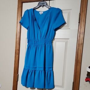 Tahari Vibrant Blue Midi Dress